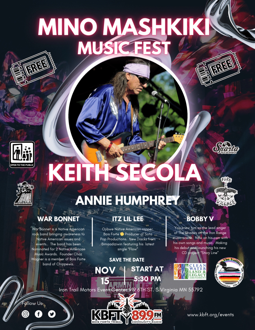 KBFT 89.9FM Presents the 2024 Mino Mashkiki (Good Medicine) Music Fest in Celebration of Native American Heritage Month